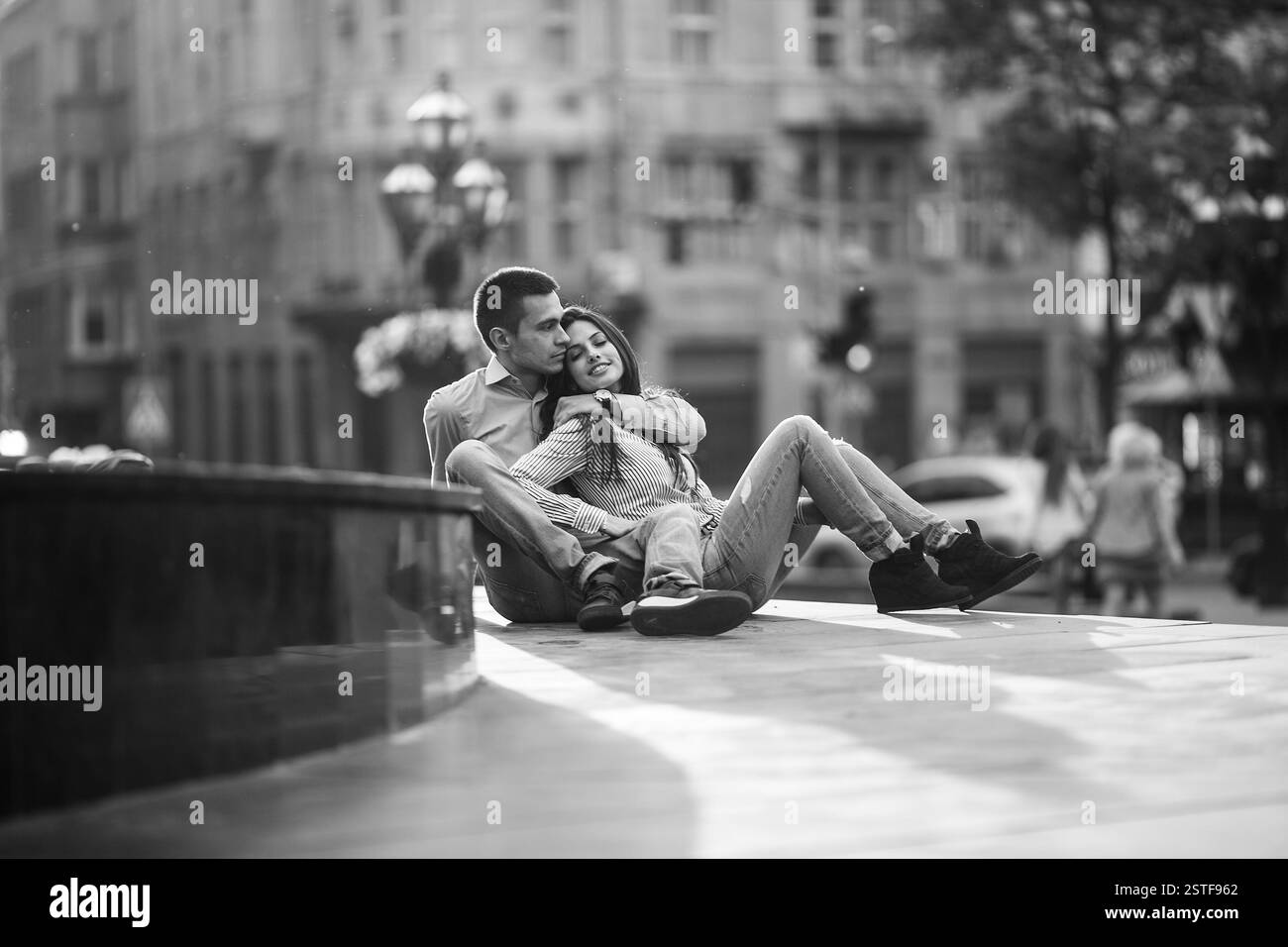 Paio di divertimento in città Foto Stock
