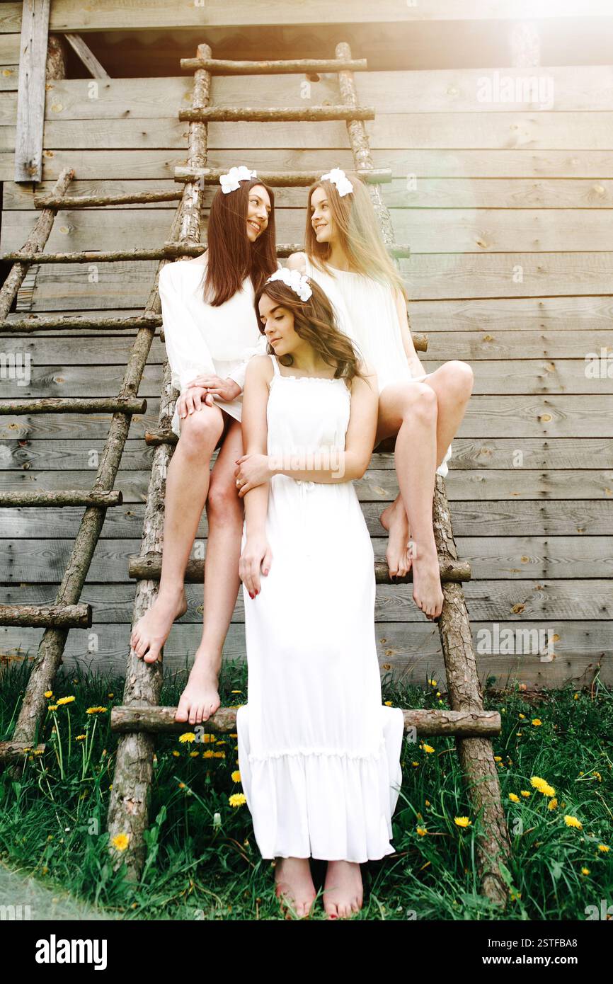 Tre belle ragazze Foto Stock