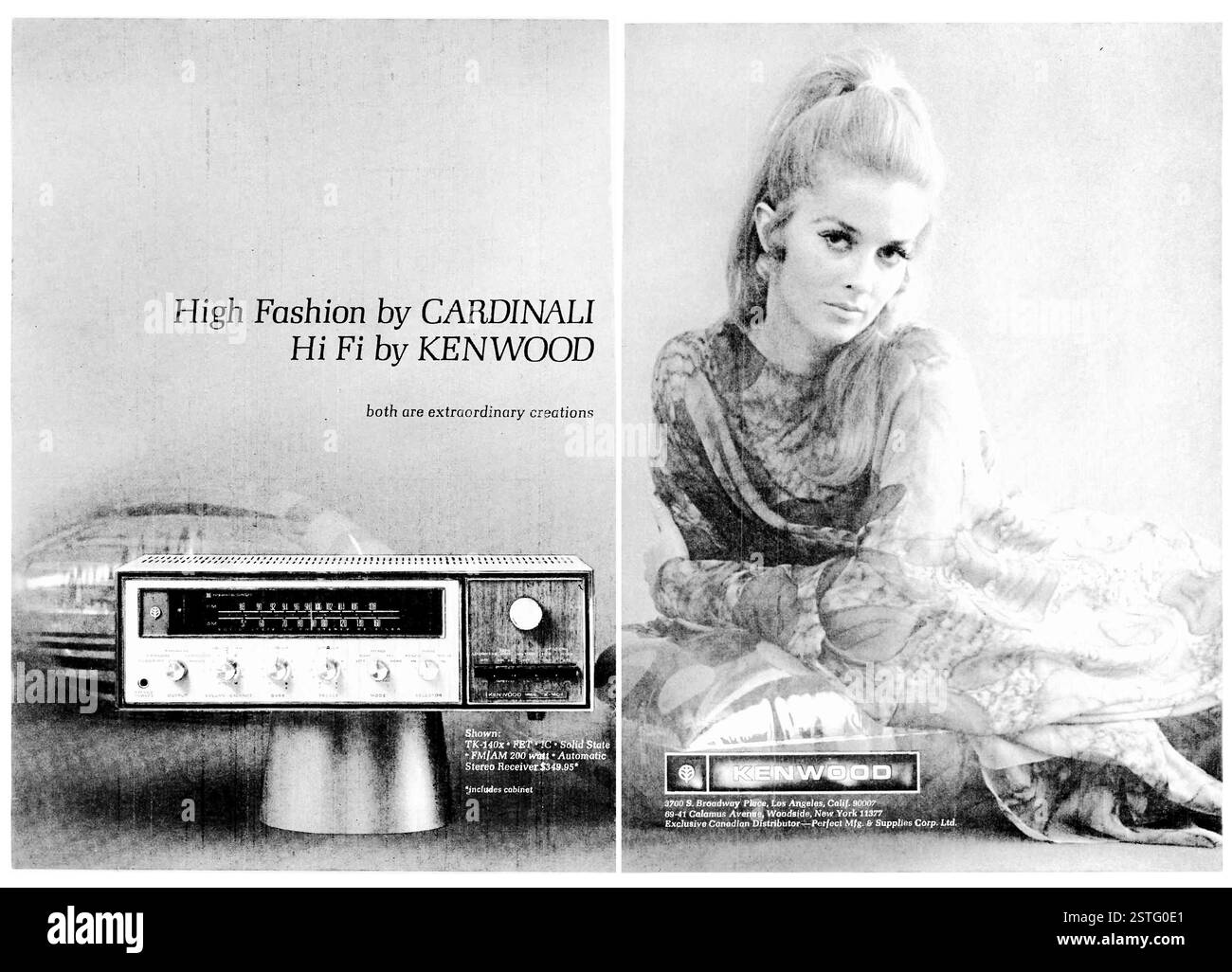 1968 US Kenwood TK-140X annuncio ricevitore con un modello in stile Cardinali Foto Stock