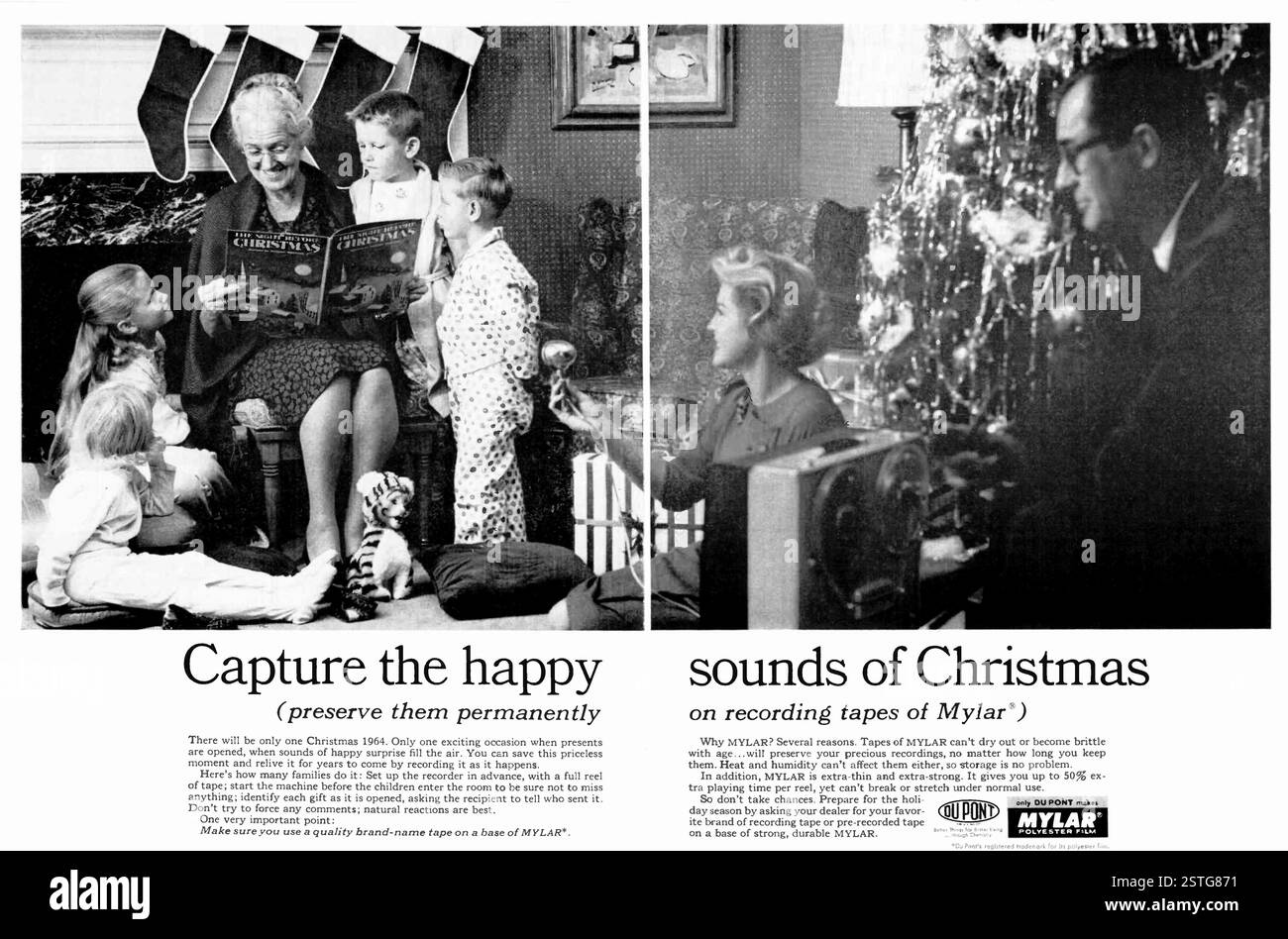 1964 US Mylar registrazione nastri ad - "Happy Sounds of Christmas" Foto Stock