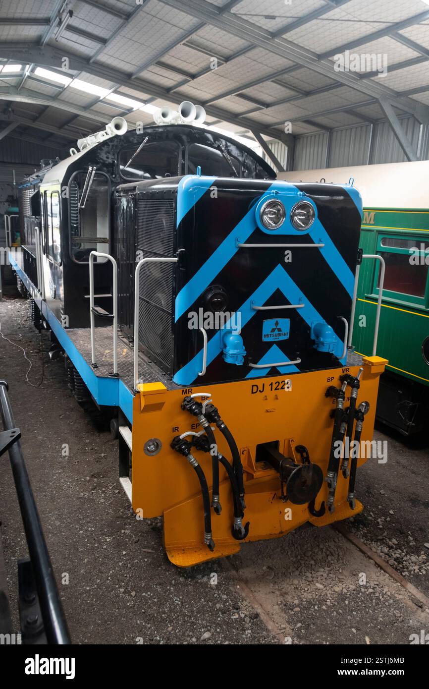 Locomotiva diesel DJ 1229, a Mainline Steam, Plimmerton, Wellington, North Island, nuova Zelanda Foto Stock