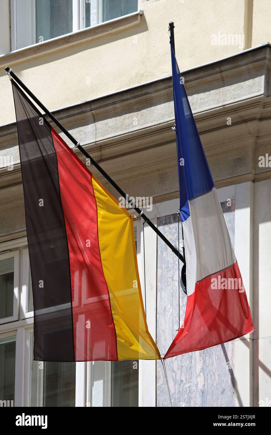 La Germania e la Francia a bandiera Foto Stock