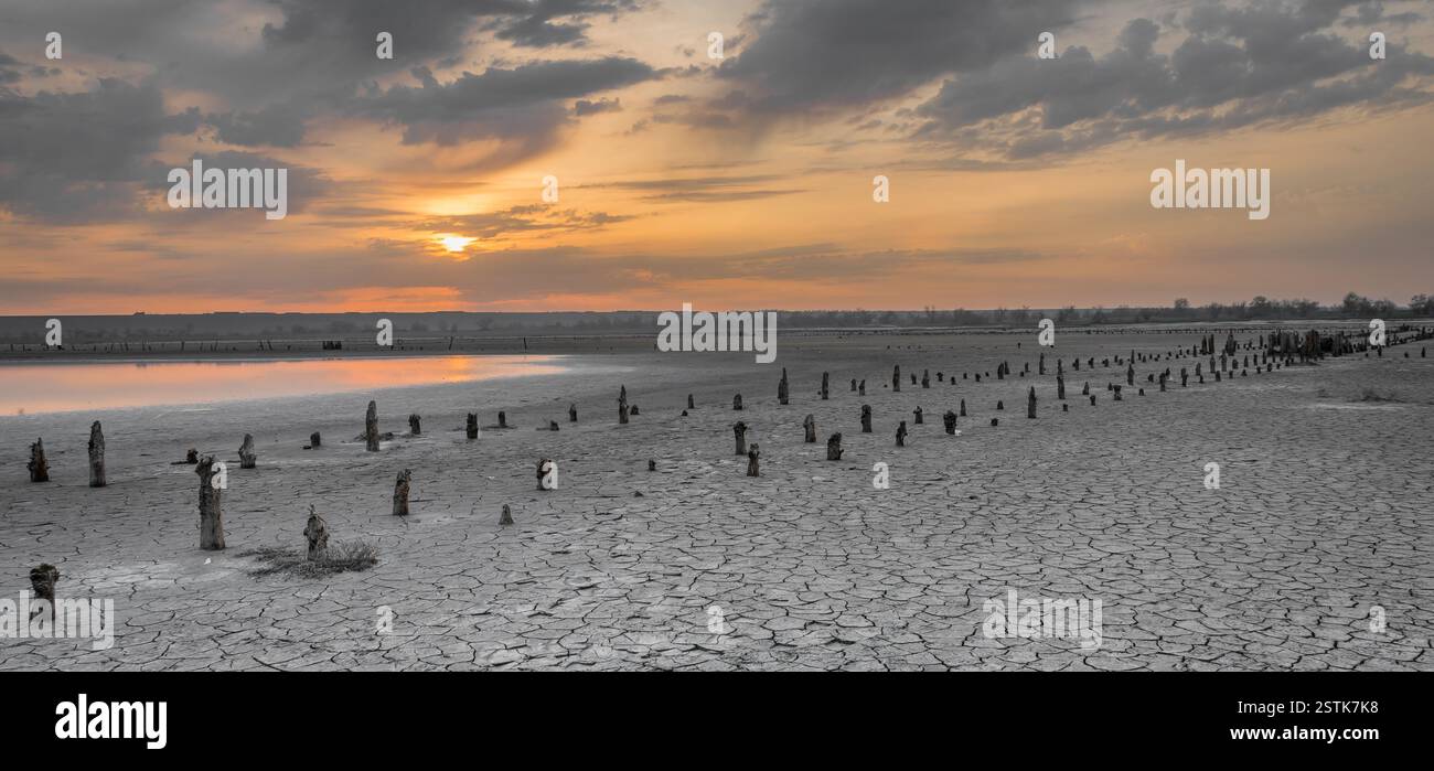 Essiccato fino a Salt Lake Kuyalnik Foto Stock