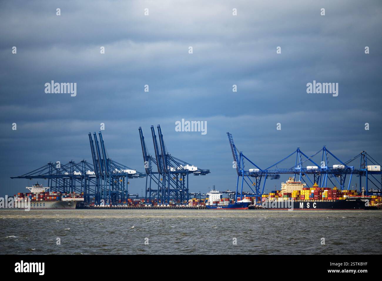Felixstowe attracca Suffolk Foto Stock Felixstowe attracca Suffolk Foto Stock