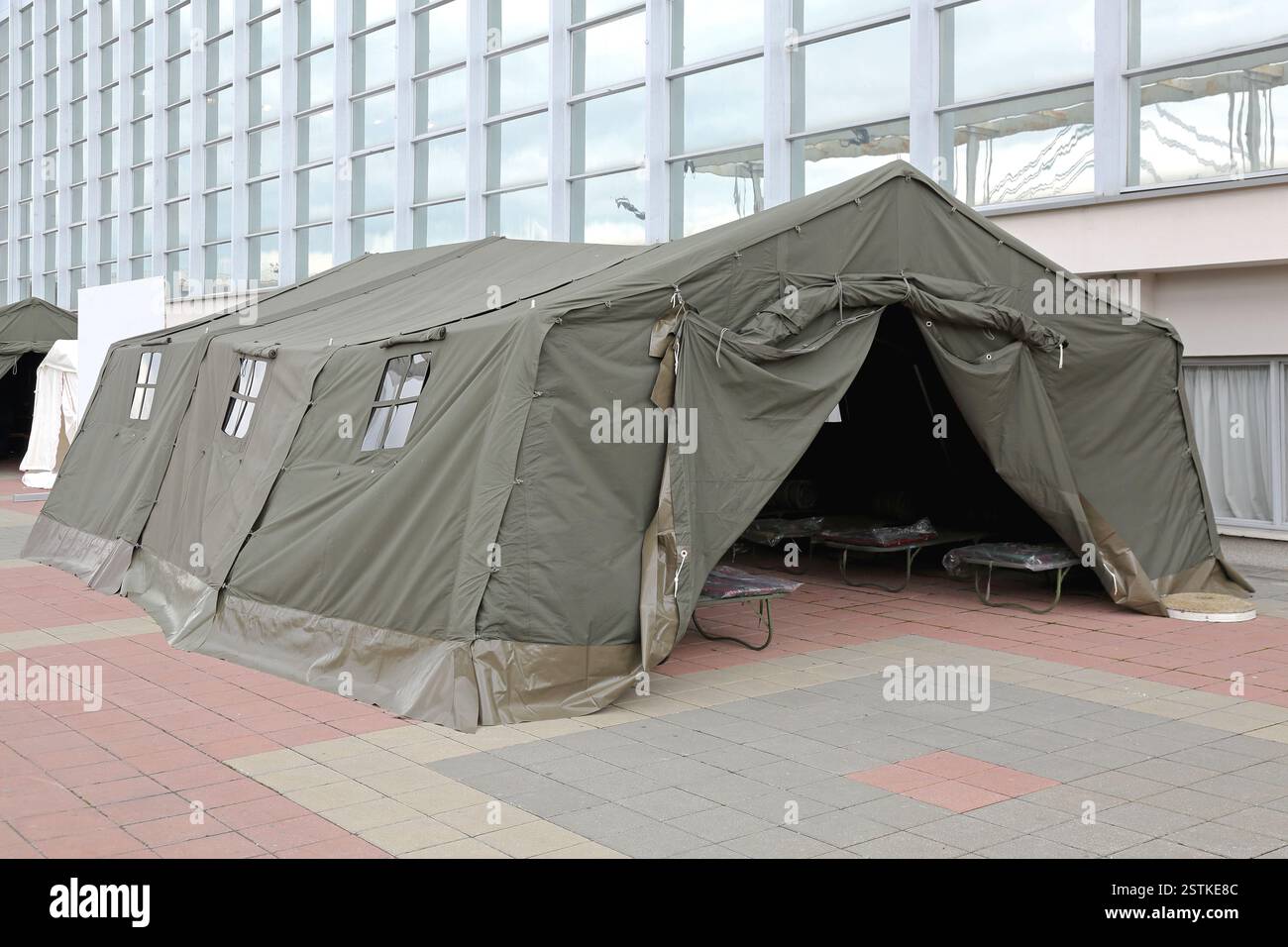 Tenda di emergenza Foto Stock