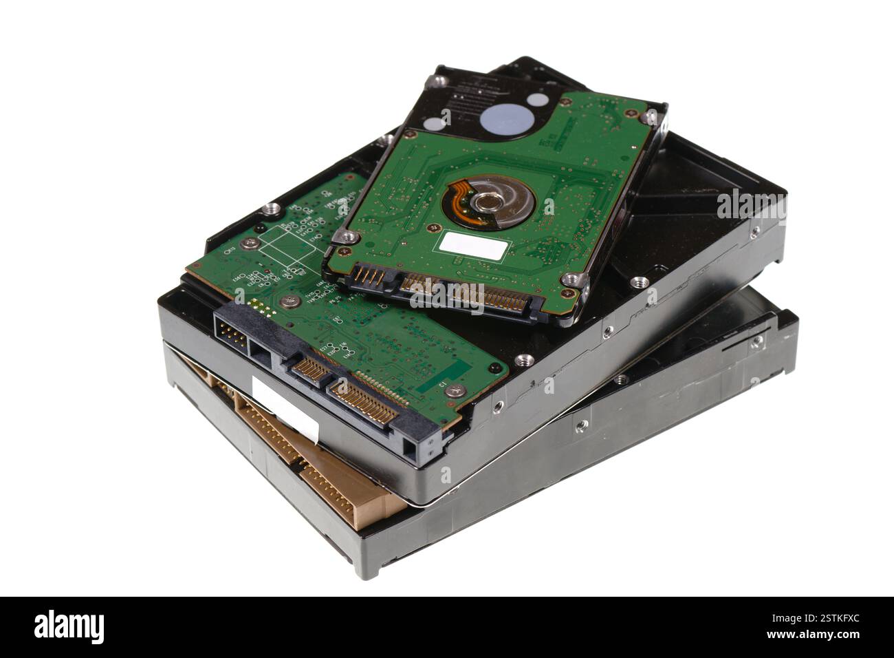 Unità disco rigido del computer isolate su bianco Foto Stock