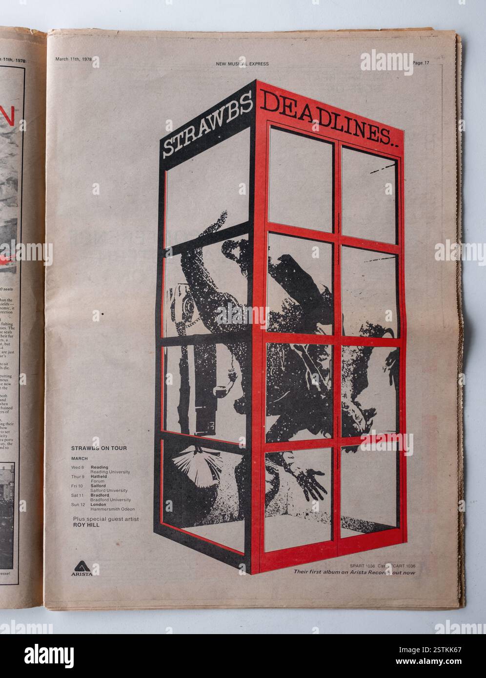 Annuncio a pagina intera in un numero Vintage anni '1970 del New Musical Express NME per The Strawbs album Deadings Foto Stock