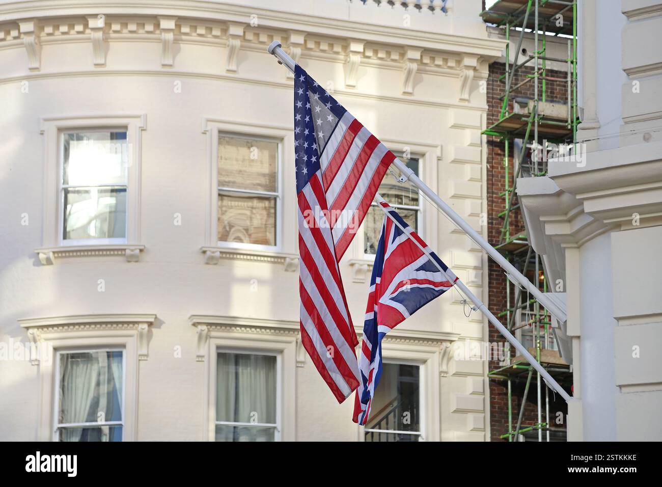 Bandiere USA e Regno Unito Foto Stock