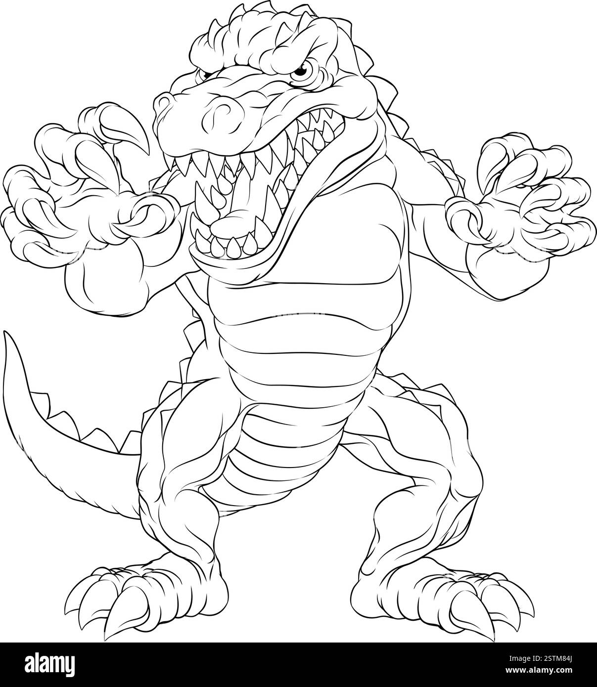 Coccodrillo Alligator Cartoon Lizard Dino Monster Illustrazione Vettoriale