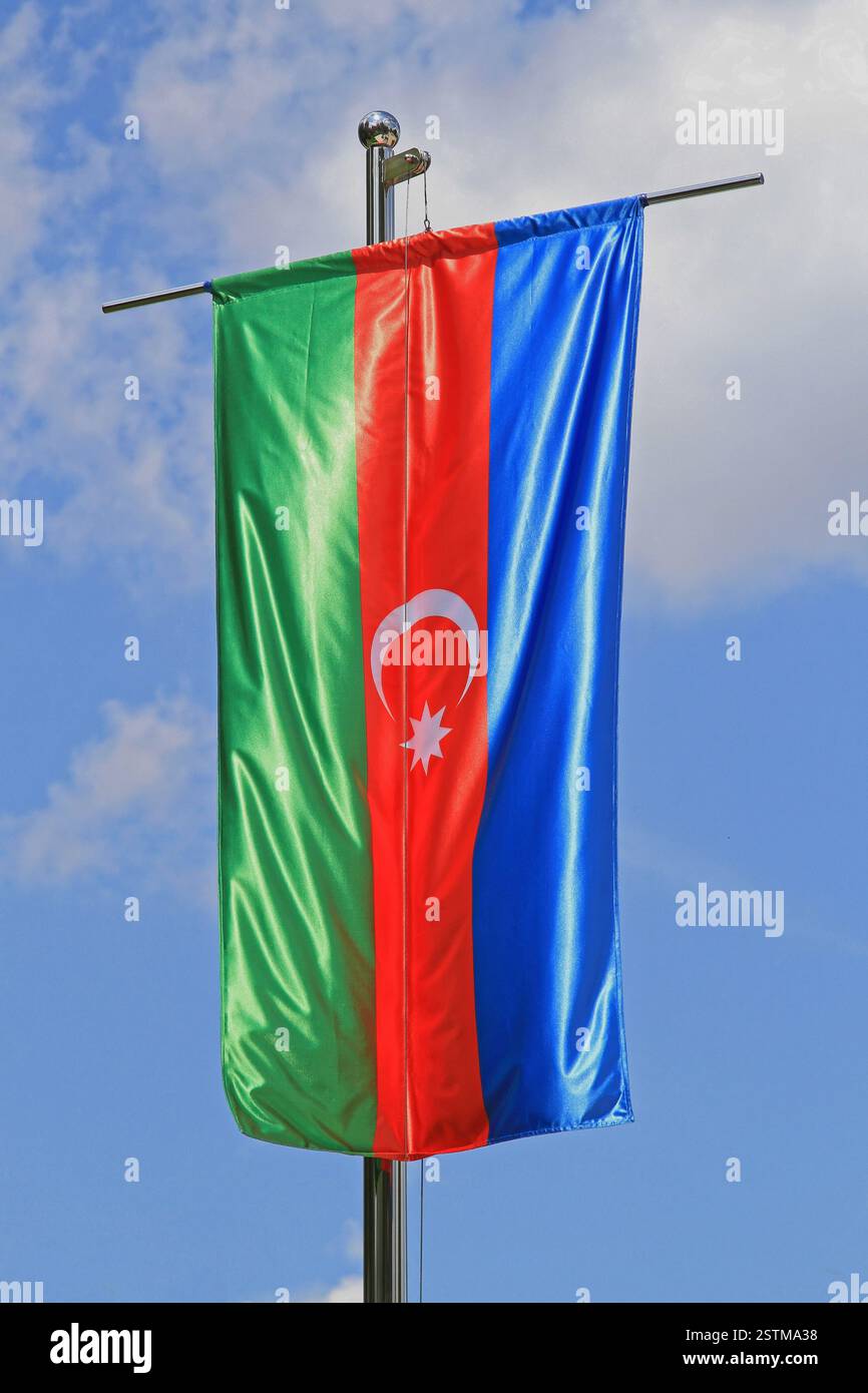Bandiera di Azerbaigian Foto Stock