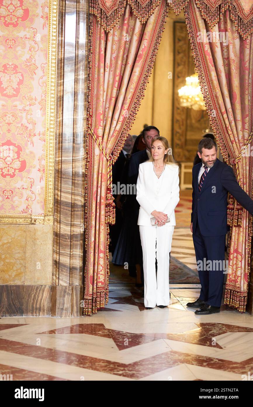 Madrid. Spagna. 20250219, Esther Alcocer Koplowitz partecipa a un pranzo con il presidente egiziano al Palazzo reale il 19 febbraio 2025 a Madrid, Spagna Foto Stock