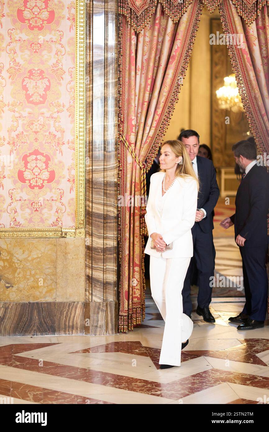 Madrid. Spagna. 20250219, Esther Alcocer Koplowitz partecipa a un pranzo con il presidente egiziano al Palazzo reale il 19 febbraio 2025 a Madrid, Spagna Foto Stock