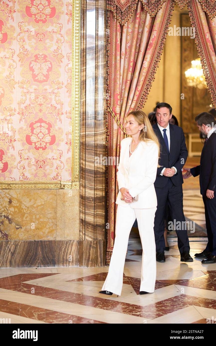 Esther Alcocer Koplowitz partecipa a un pranzo con il presidente egiziano al Palazzo reale il 19 febbraio 2025 a Madrid, Spagna. Foto Stock