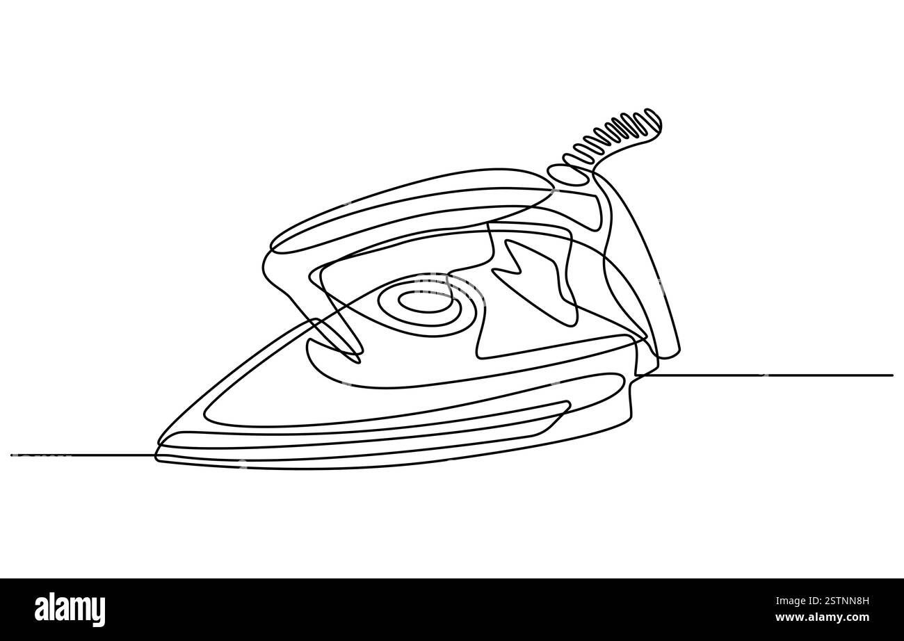 lavanderia, disegno artistico su una linea Illustrazione Vettoriale