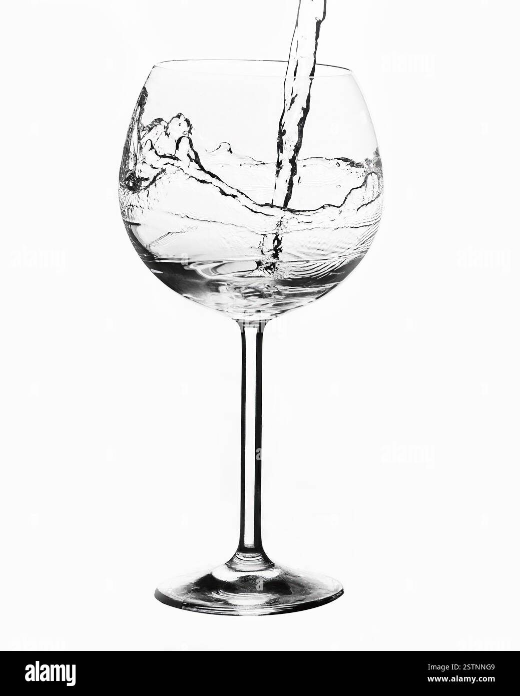 bicchiere d'acqua monocromatico Foto Stock