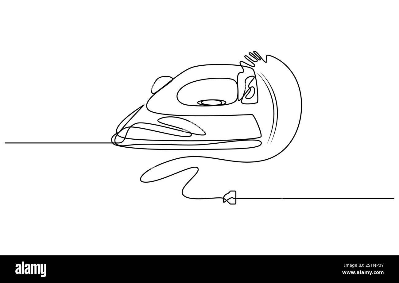 lavanderia, disegno artistico su una linea Illustrazione Vettoriale