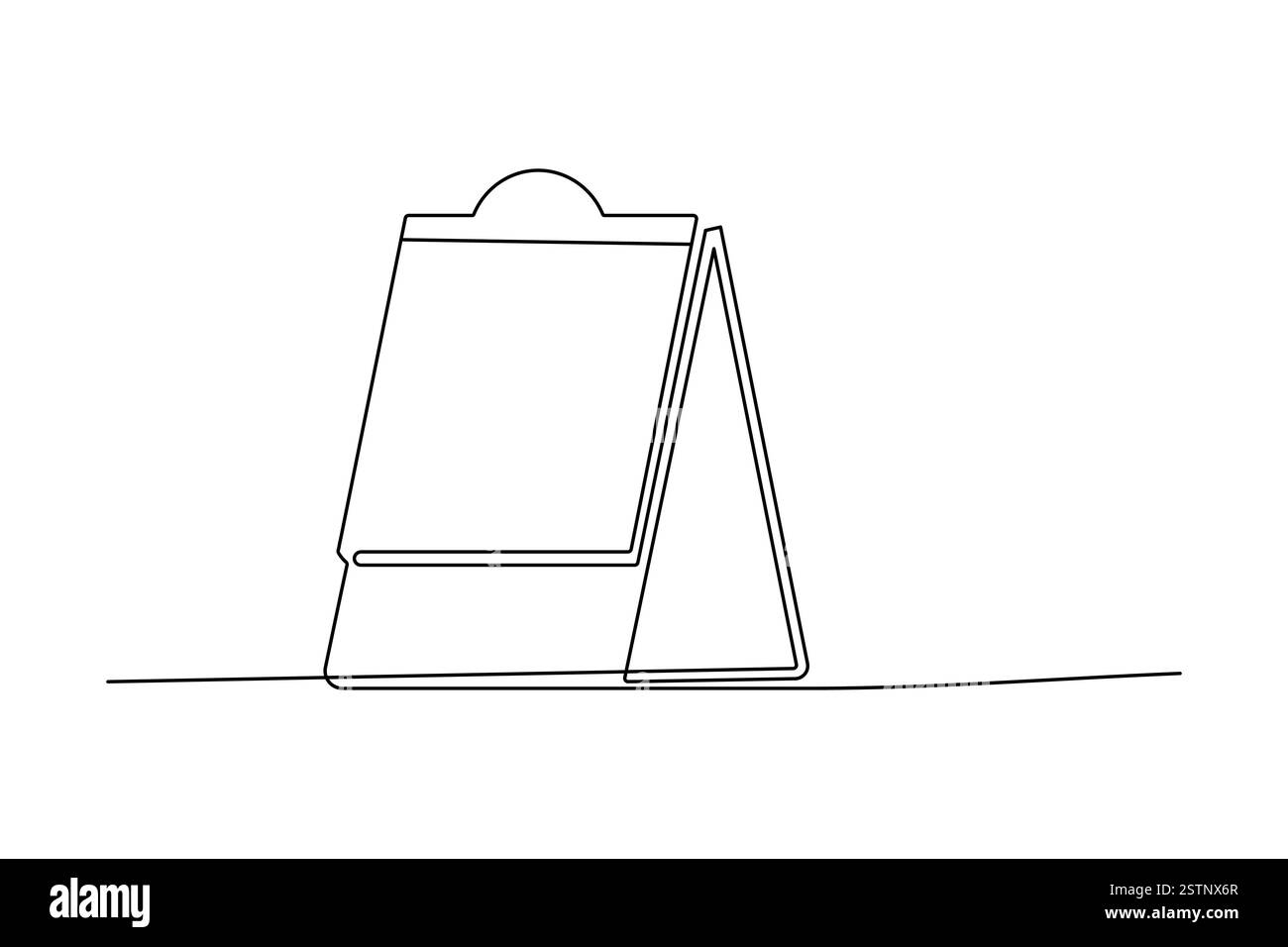 Tabella calendario disegno a una linea dell'icona vettoriale minimalista con sfondo bianco e nero Illustrazione Vettoriale
