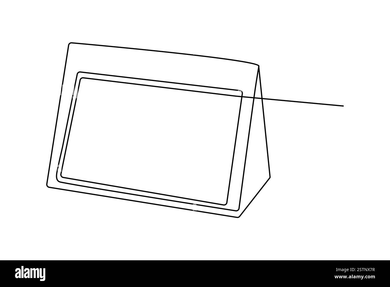 Tabella calendario disegno a una linea dell'icona vettoriale minimalista con sfondo bianco e nero Illustrazione Vettoriale