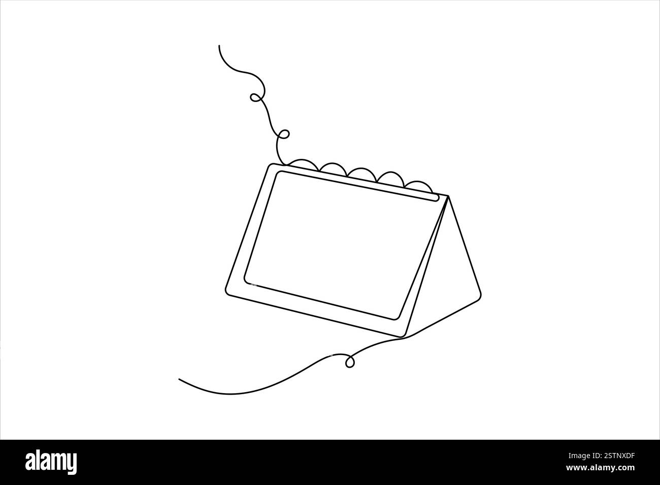 Tabella calendario disegno a una linea dell'icona vettoriale minimalista con sfondo bianco e nero Illustrazione Vettoriale
