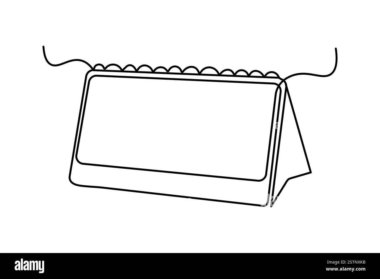 Tabella calendario disegno a una linea dell'icona vettoriale minimalista con sfondo bianco e nero Illustrazione Vettoriale