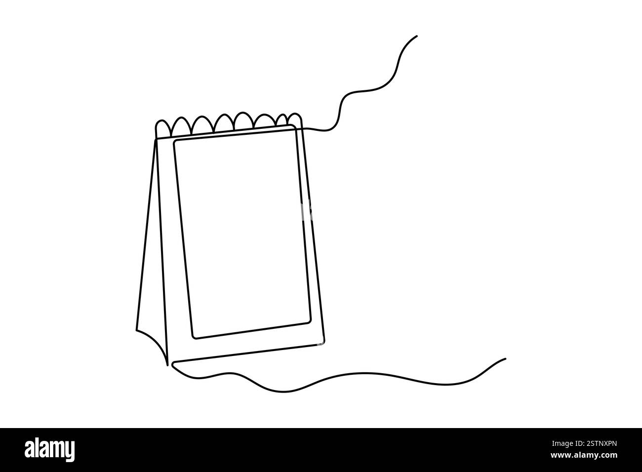 Tabella calendario disegno a una linea dell'icona vettoriale minimalista con sfondo bianco e nero Illustrazione Vettoriale