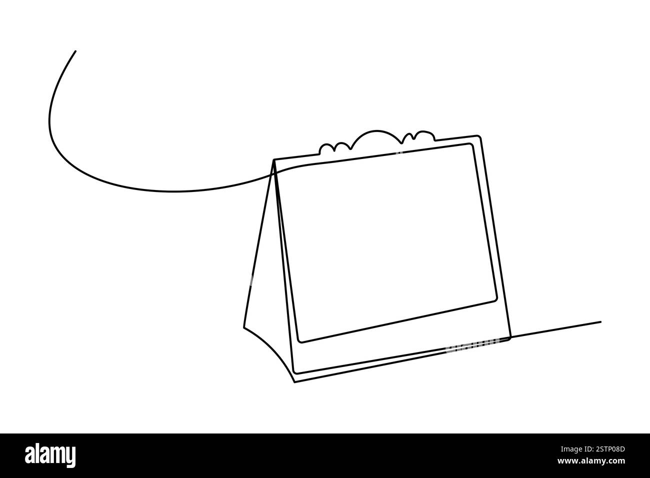 Tabella calendario disegno a una linea dell'icona vettoriale minimalista con sfondo bianco e nero Illustrazione Vettoriale