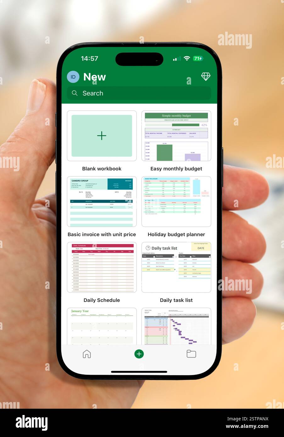 Microsoft Excel su iPhone 16 Plus Foto Stock