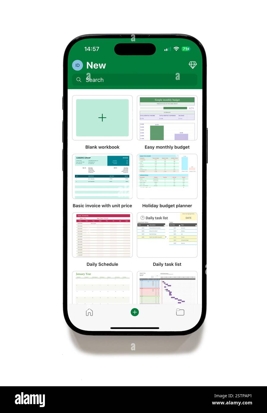Microsoft Excel su iPhone 16 Plus Foto Stock