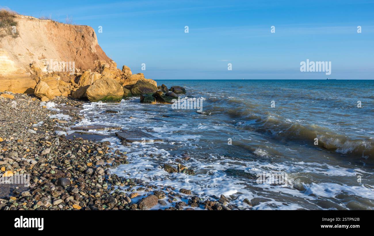 Roccia sul bordo del Mar Nero Foto Stock