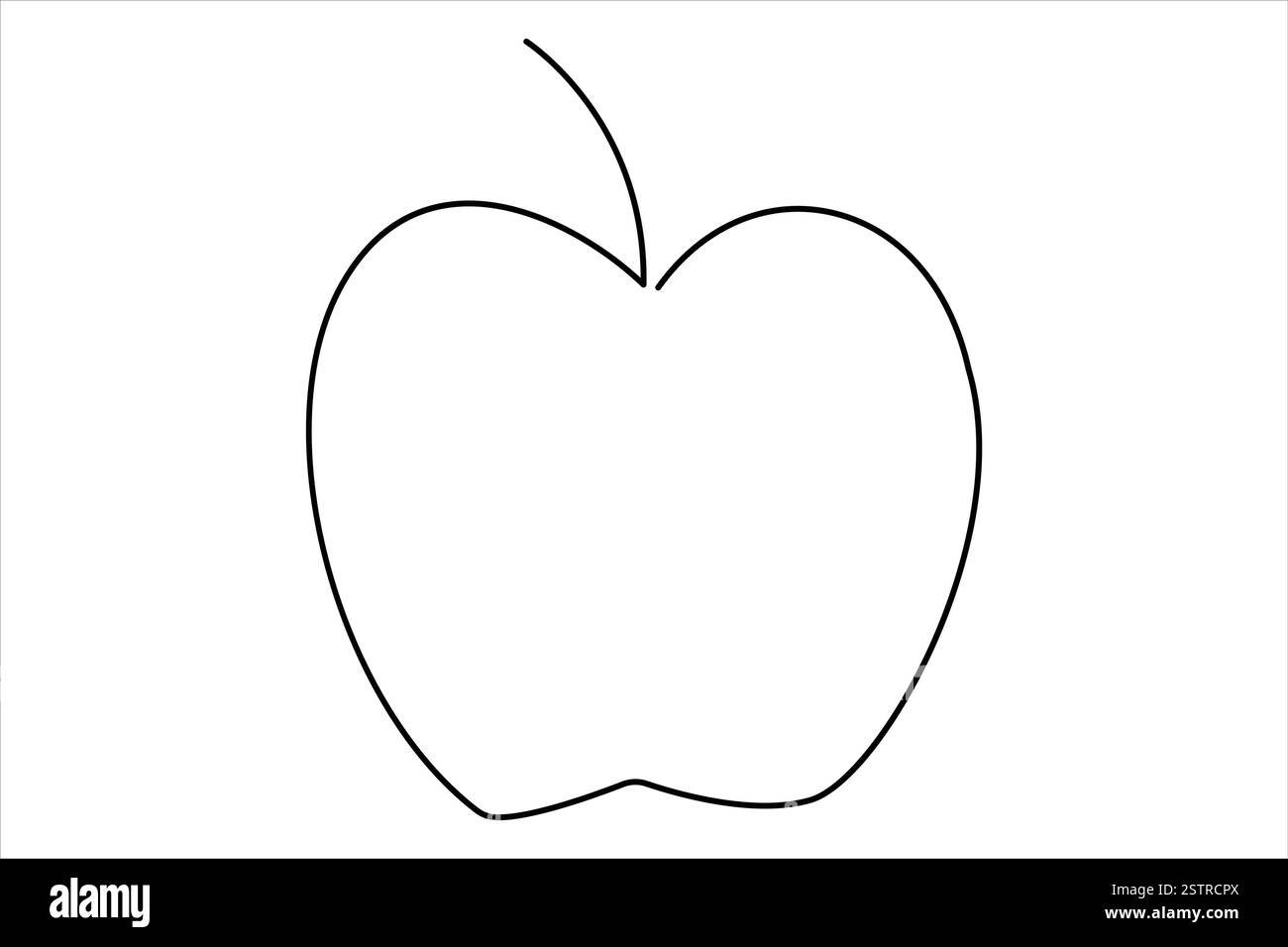 Disegno continuo su una linea che disegna il contorno della mela illustrazione vettoriale Illustrazione Vettoriale