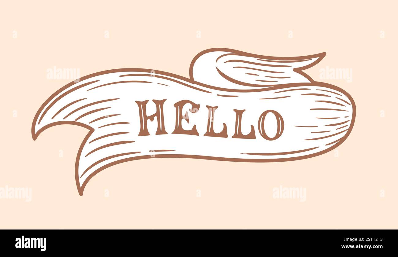 Questo modello vintage per striscioni a nastro presenta un design elegante, con curve eleganti e un'estetica senza tempo. Ideale per branding, inv Illustrazione Vettoriale