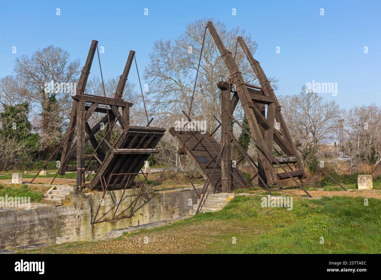 Langlois Wood Bridge Foto Stock