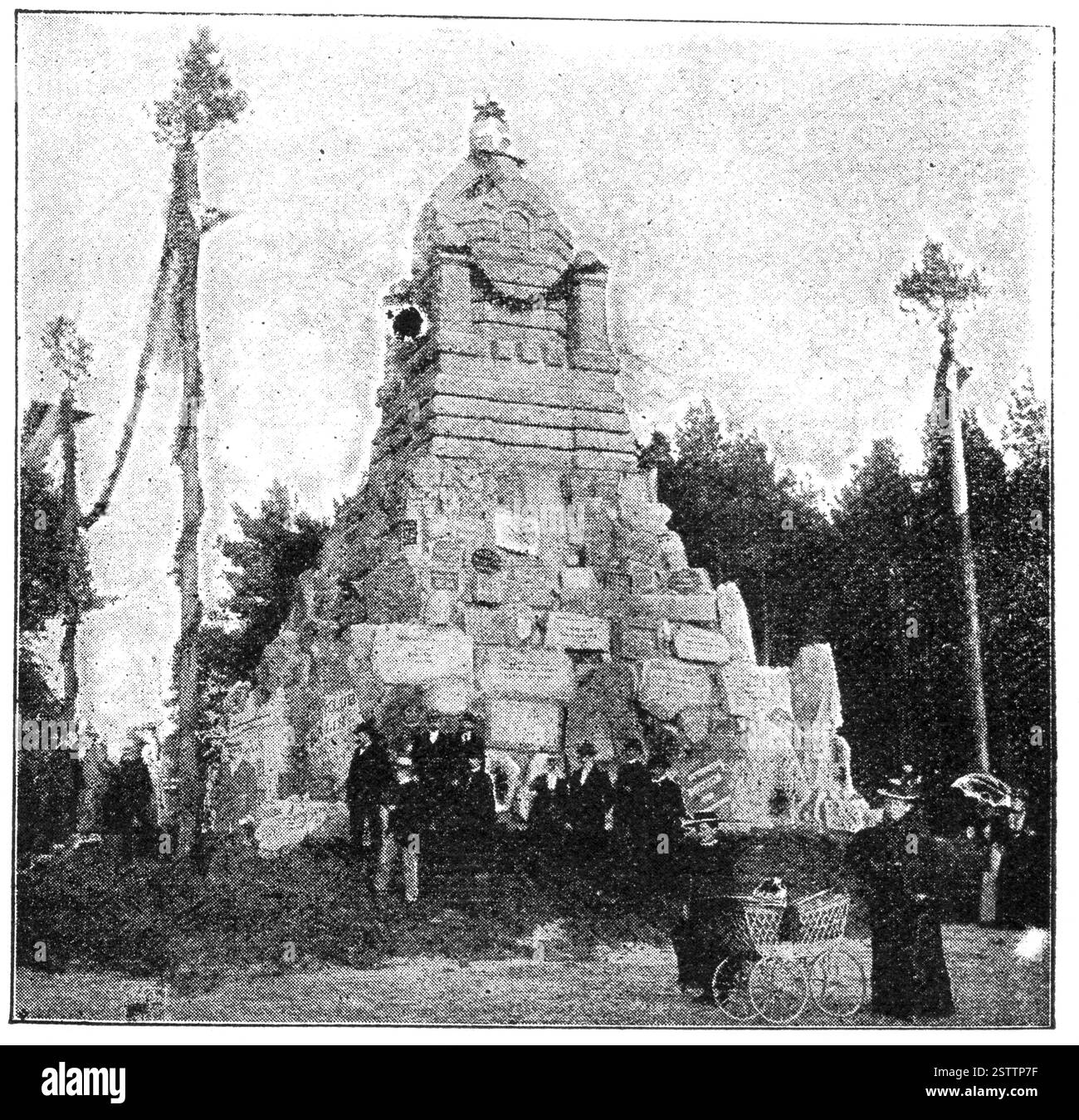 Monumento sportivo dedicato agli sport acquatici a Berlino - GrÃ¼nau. Illustrazione del XIX secolo. Foto Stock