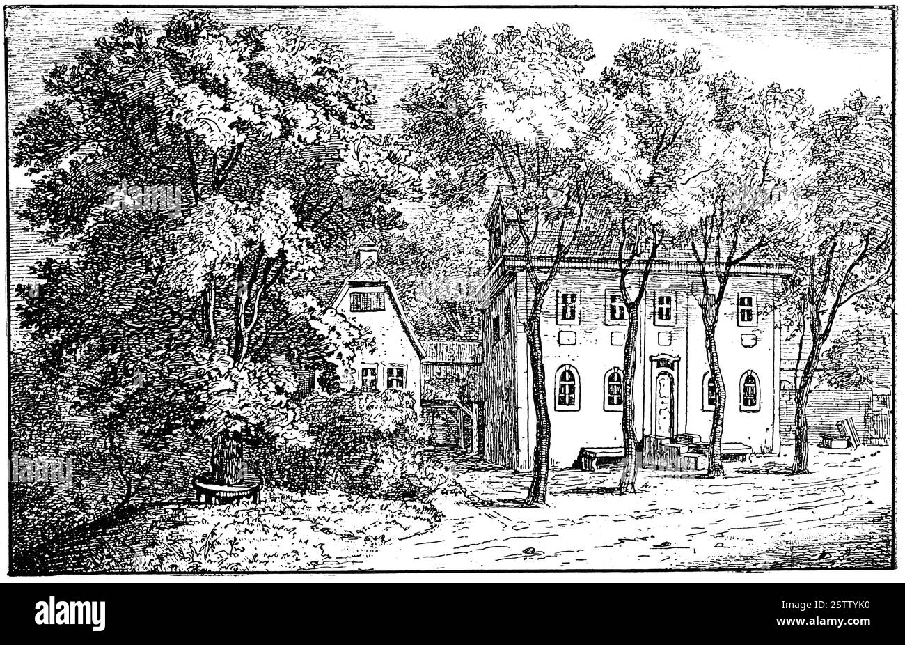 La casa di Tiefurt (Schloss Tiefurt) è una casa sul fiume ILM nel Weimar. Foto Stock