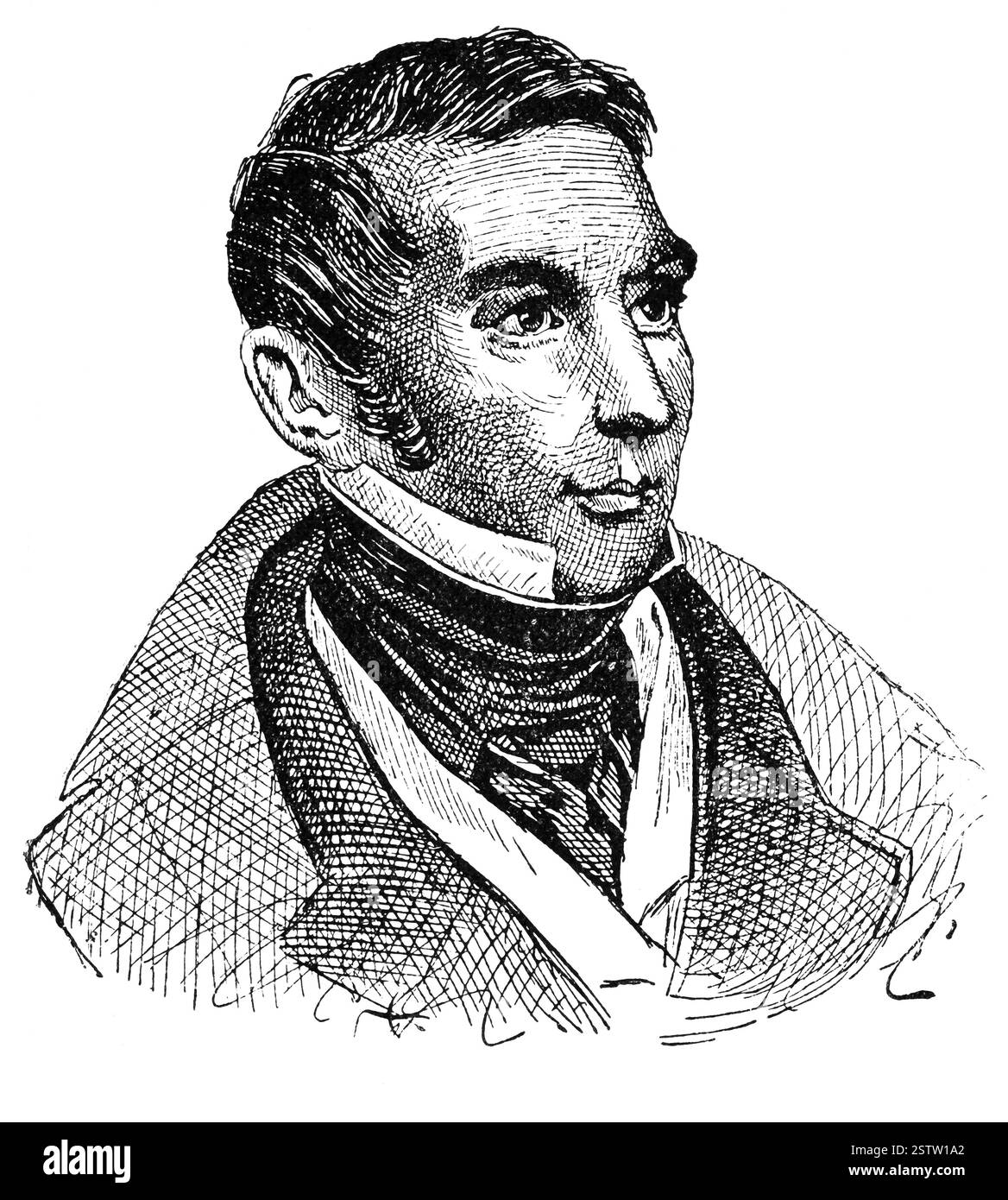 Ritratto di Augustin Eugene Scribe - drammaturgo e librettista francese. Foto Stock