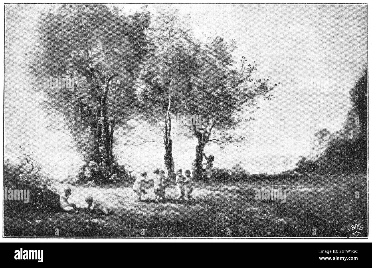 Round of Love. Alba, di un pittore francese di Jean-Baptiste-Camille Corot Foto Stock