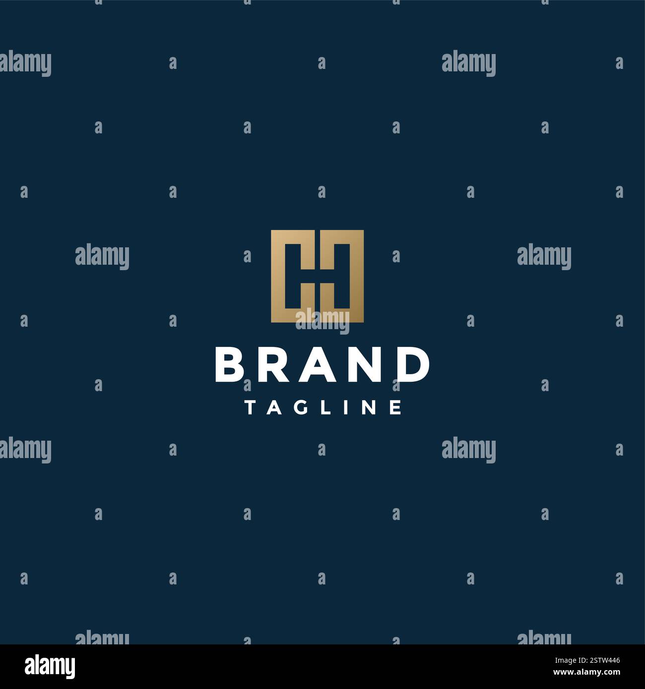 Design con logo CH semplice ed elegante. Due lettere C formano la lettera H Logo Design. Illustrazione Vettoriale