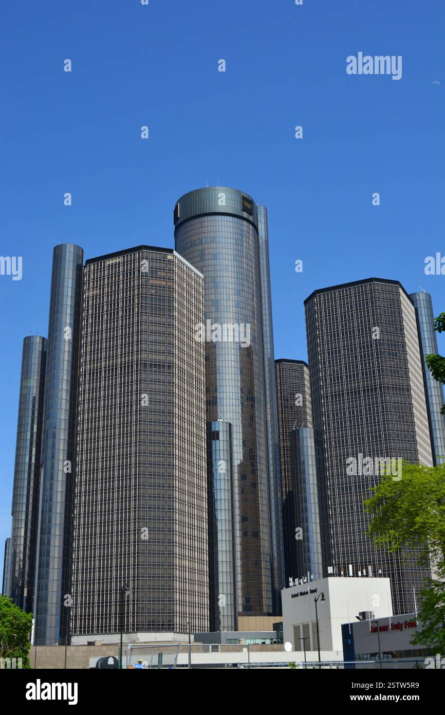 GM Renaissance Center Detroit Michigan Foto Stock