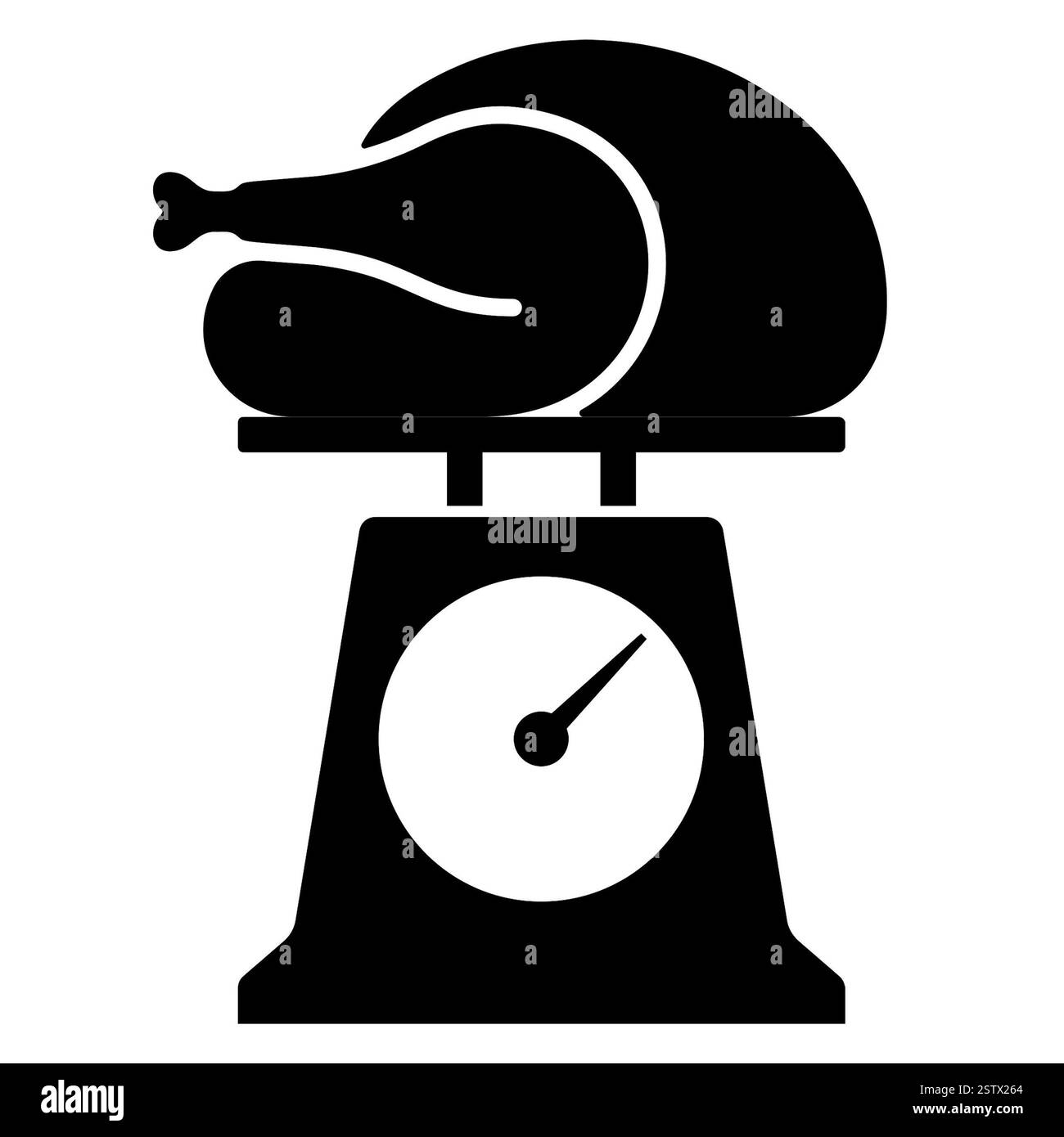 bilancia e grafica di carne di pollo, icone, simboli e design per l'uso in vari tipi di lavoro e attività commerciali Foto Stock