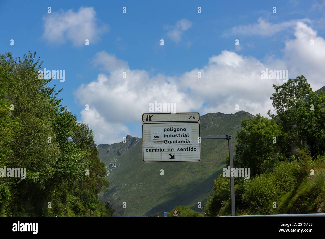 Cartelli stradali e autostradali spagnoli, Spagna Foto Stock