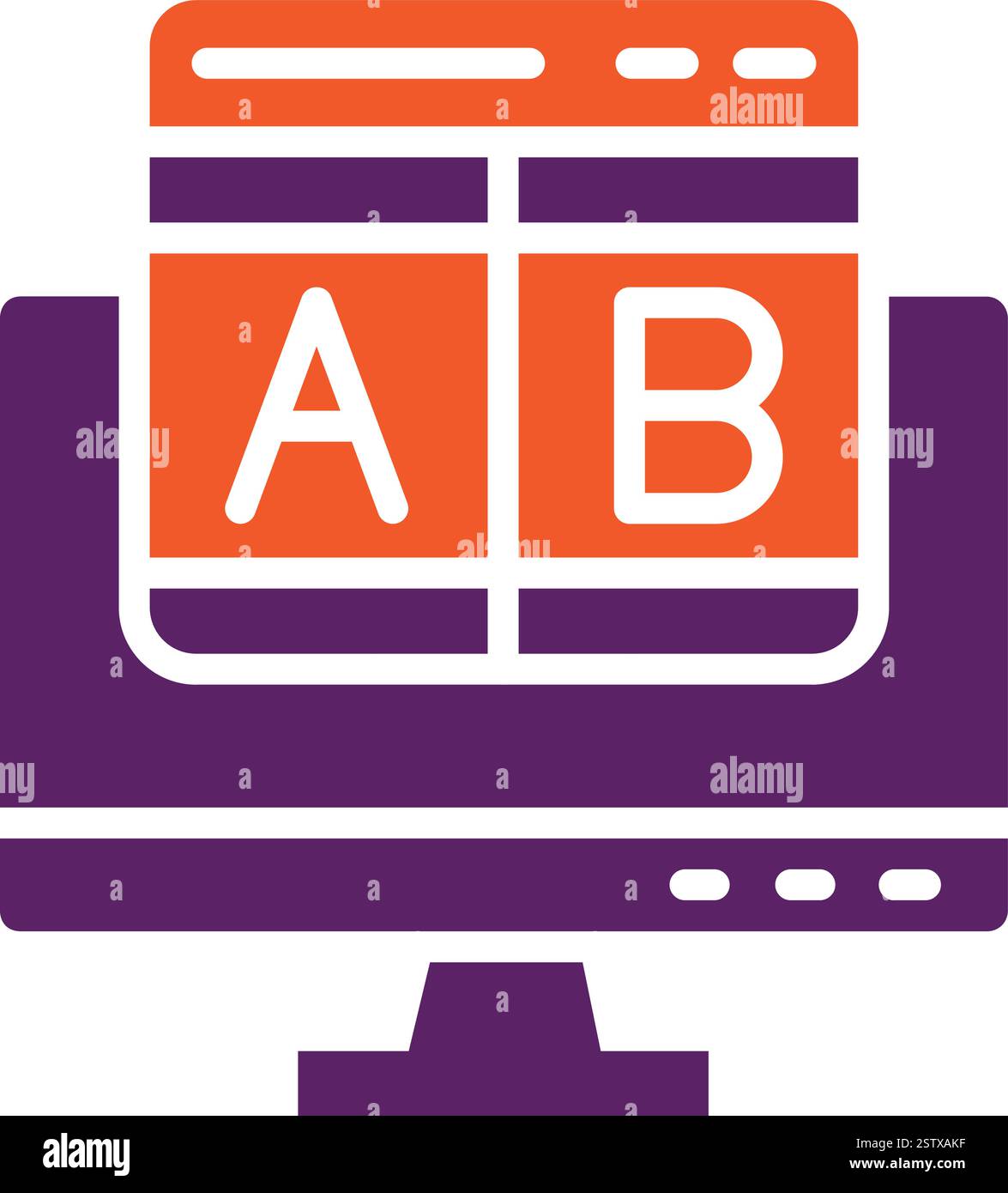 Illustrazione del design dell'icona del vettore AB test Illustrazione Vettoriale