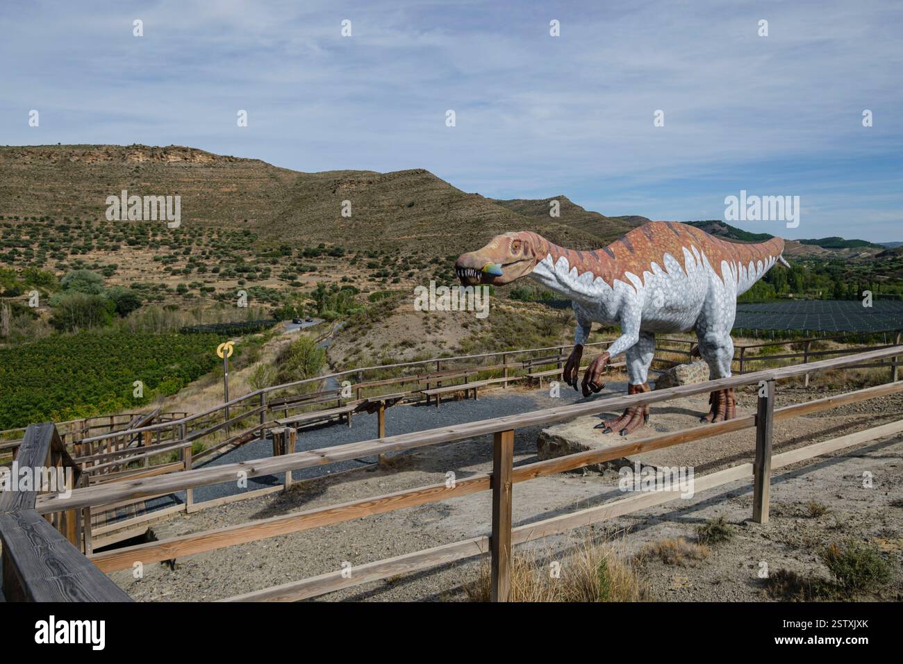 Riproduzione a grandezza naturale di un dinosauro Baryonyx Foto Stock