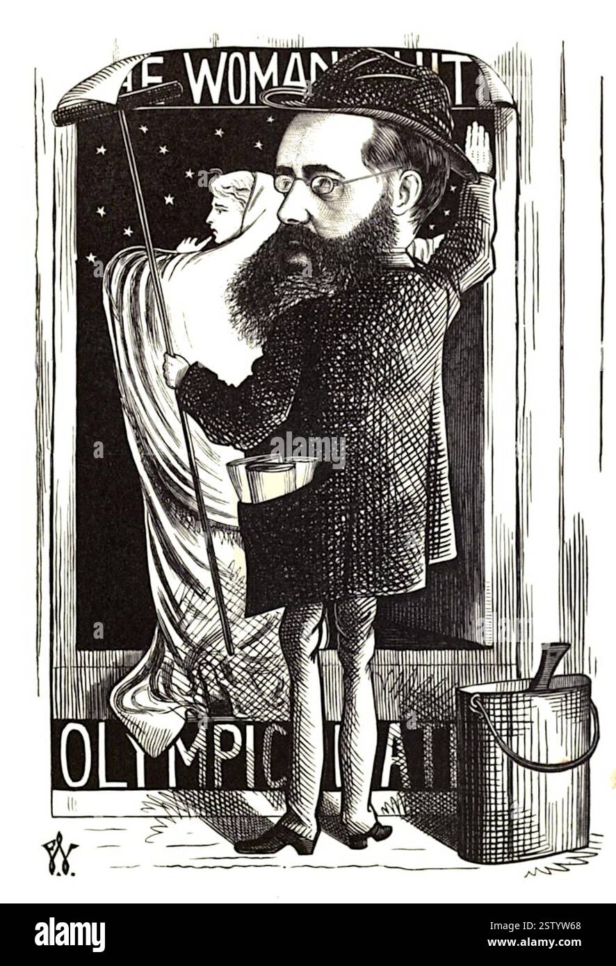 Caricatura di Wilkie Collins - ha scritto la "donna in bianco" da Cartoon Portraits and Biographies - 1872 - Frederick Waddy Foto Stock