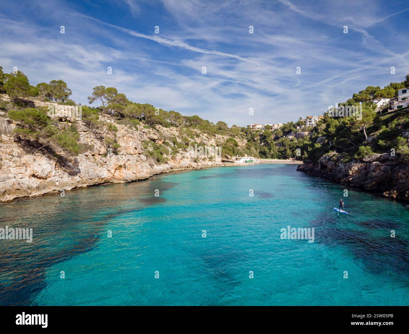 Paddle surf a Cala pi Foto Stock