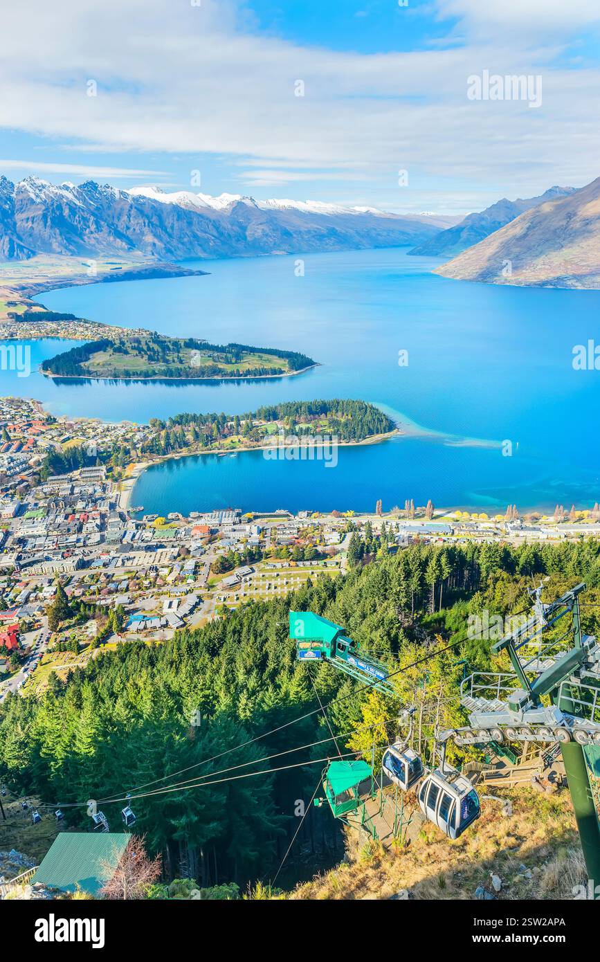 Gondola skyline, Queenstown, South Island, nuova Zelanda Foto Stock