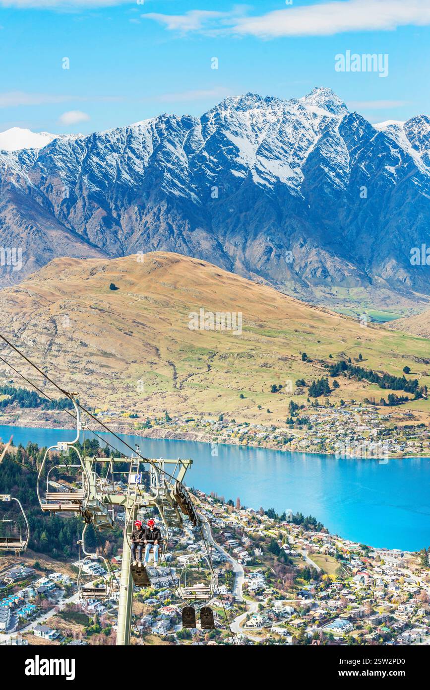 Gondola skyline, Queenstown, South Island, nuova Zelanda Foto Stock