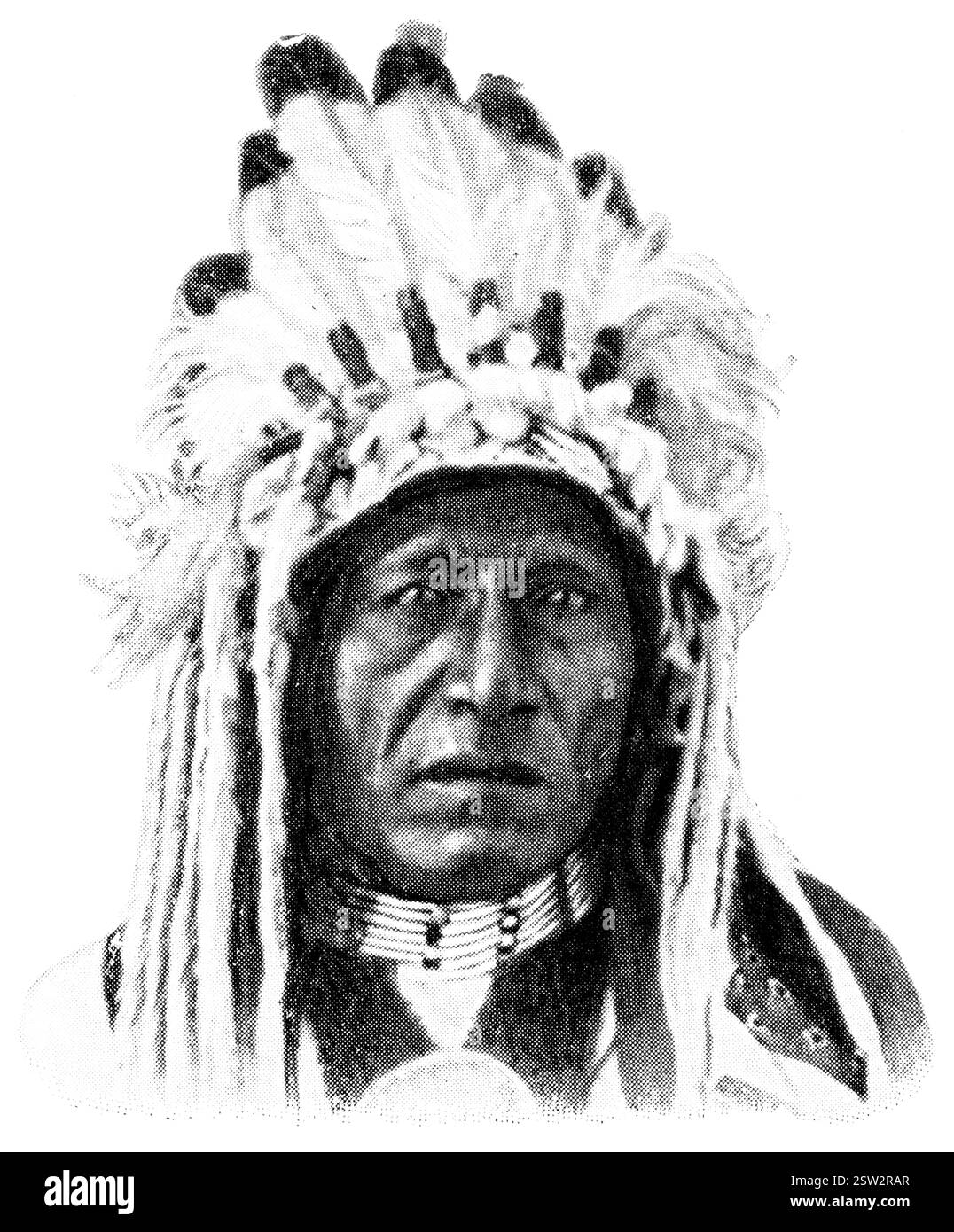 Popoli americani. Ritratto di blackfoot man del Dakota. Foto Stock