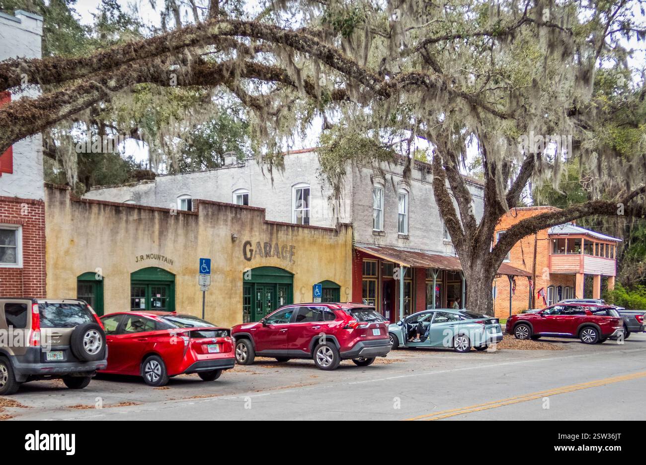 Area storica della città di Micanopy nella contea di Alachua. È la più antica comunità abitata nell'interno della Florida, Stati Uniti Foto Stock