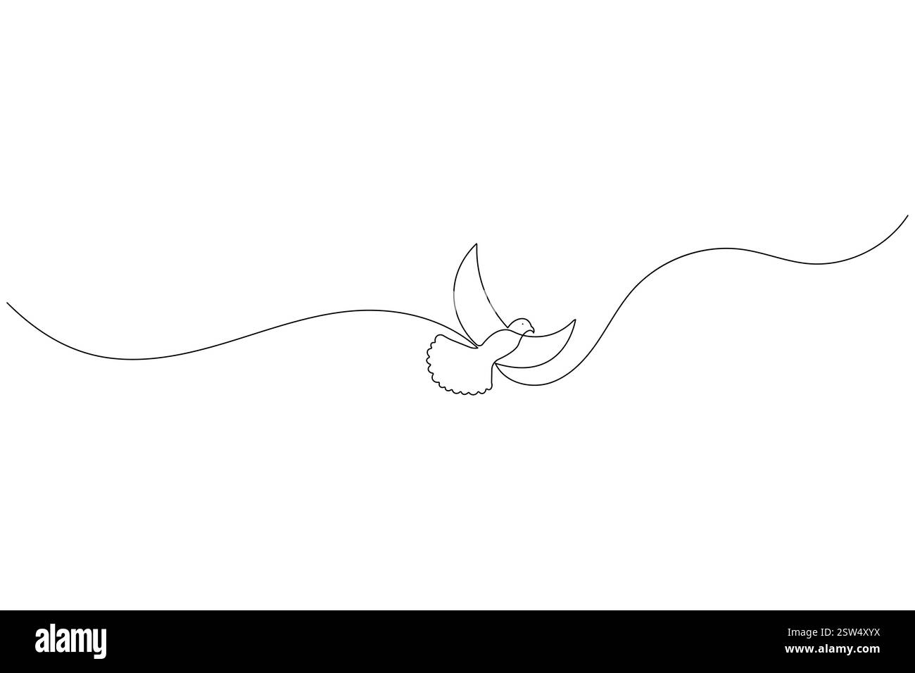 Il disegno continuo a una linea di uccello e lo stile minimalista isolano l'illustrazione vettoriale del contorno Illustrazione Vettoriale