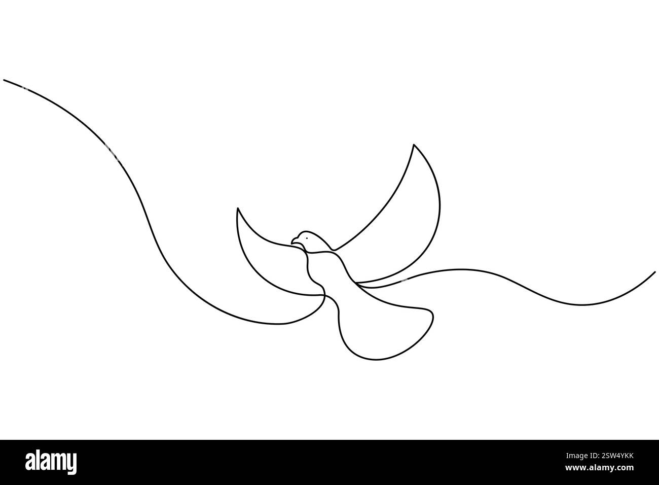 Il disegno continuo a una linea di uccello e lo stile minimalista isolano l'illustrazione vettoriale del contorno Illustrazione Vettoriale